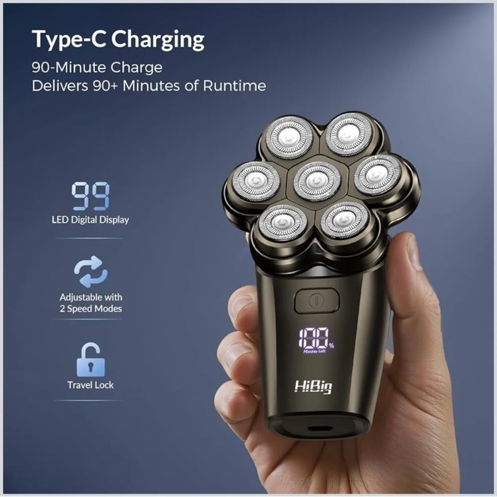 NEW - 7D Arc Electric Shaver for Head & Body, 5-in-1 Upgraded Electric Razor